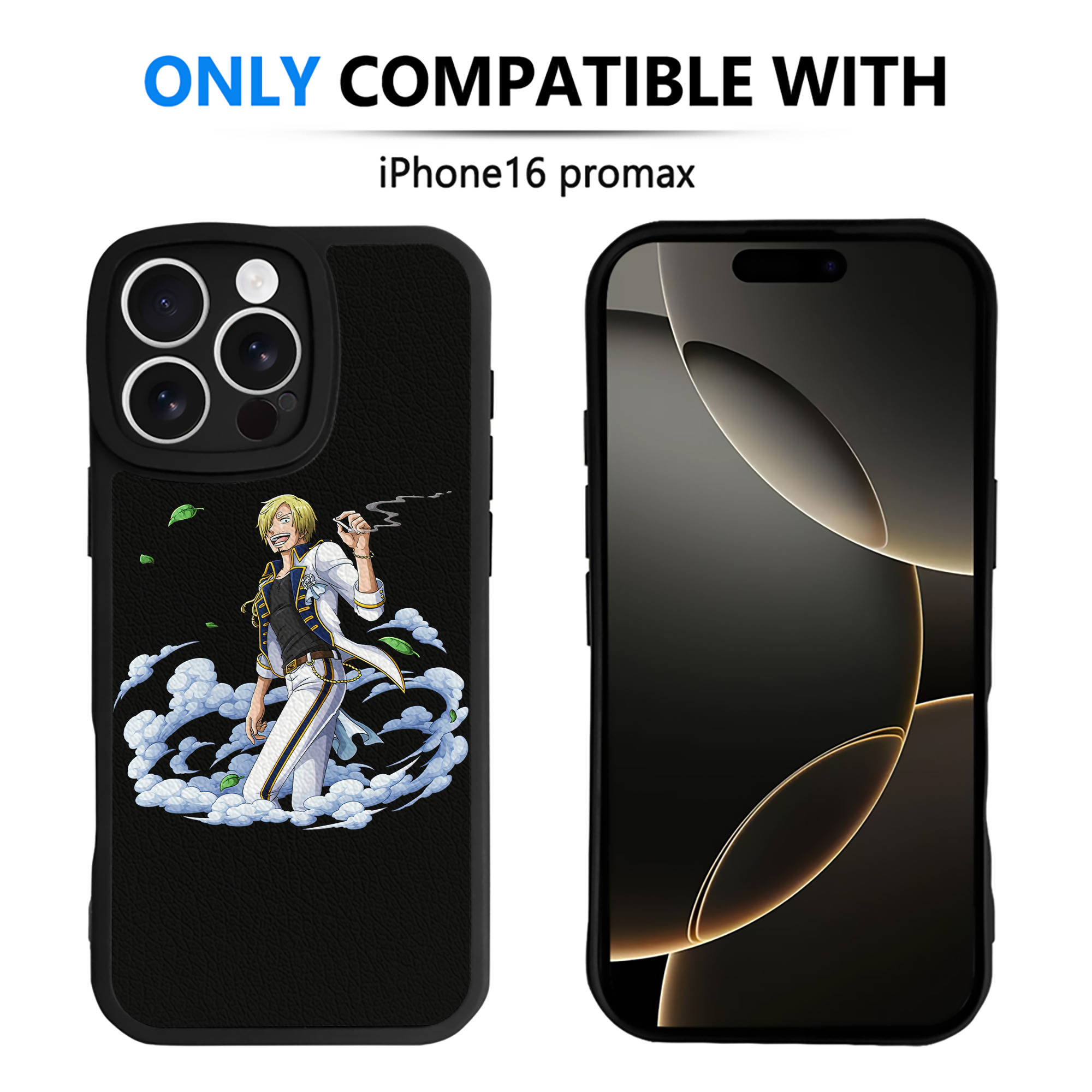 （画像用） ワンピース サンジ ONE PIECE Sanji 【iPhone 16シリーズ対応】シリコンスマホケース（レザー調） 材質：シリコン